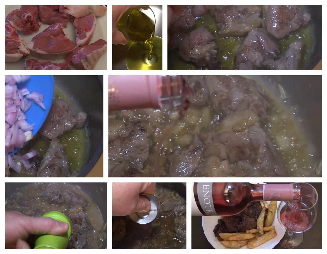 Photos steps for Cretan recipe sautéed lamb with potatoes